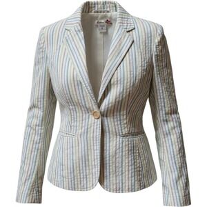 American Rag Y2k Pastel Pinstripe Cotton Blazer Jacket Sz Small Light Academia
